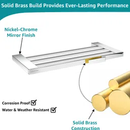 plantex Towel Holder for Bathroom/18 Inch Towel Rack/Towel Hanger/Towel Stand- (AU-08) Silver - Chrome Towel Holder image 4