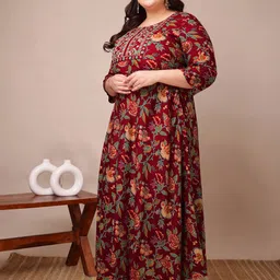 f p collections Embroidered Viscose Rayon Stitched Anarkali Gown image 3