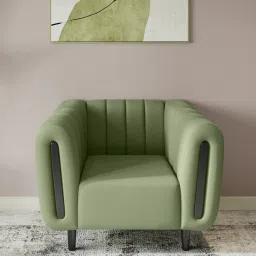 godrej interio Paramount Fabric 1 Seater Sofa in Green Colour image 1