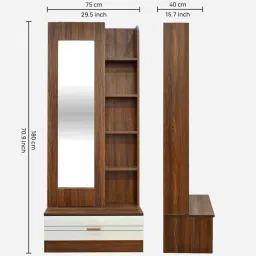 outkraft Portland Dressing Unit M In Planked Oak Dark With Ceramic White Finish image 2