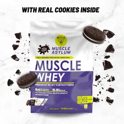 muscle asylum Premium Whey Protein With Real Cookie Inside l 24g Protein/Serving Whey Protein image 2