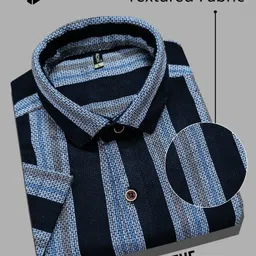 mildin Men Regular Fit Striped Spread Collar Casual Shirt-picture-17