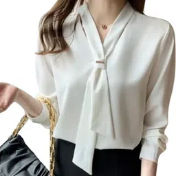 dossier's Casual Regular Sleeves Solid Women White Top-picture-18