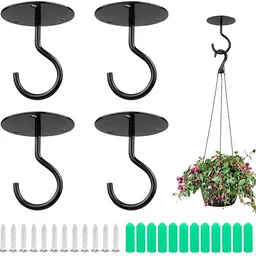 zibuyu 4pcs Metal Ceiling Hook for Hanging Flower Pot and Plant Pot Wall Mounted Hook Hook 4-picture-16