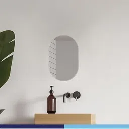 krelix 12 × 18 in Capsule Frameless Wall Mirror Bathroom Mirror image 2