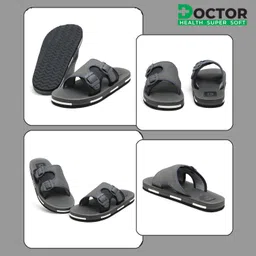 doctor health super soft Newly Launch Stylish | Cushioned | Comfortable | Breathable | Adjustable Strap Men Slippers image 4