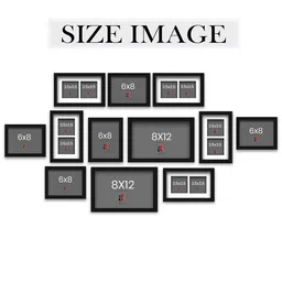 art street Black Synthetic Wood (Set of 12) Collage Photo Frames image 2
