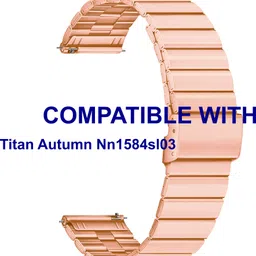 ACM WSM20H22RSG4050 Watch Strap Adjustable Steel Belt 22mm for |Titan Autumn Nn1584sl03 Rose Gold Pink Smart Band Strap-image-4