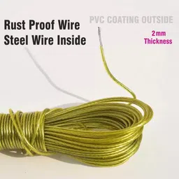 cookofriends Cloth Rope PVC Coated Anti-Rust Unbreakable Steel Wire Rope For Clothes Drying Stainless Steel Retractable Clothesline image 2