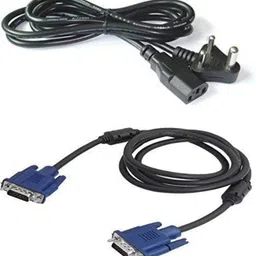 TECHON TV-out Cable Set of Male to Male 15 Pin VGA and Power Cable for Computer CPU, Monitor-picture-18