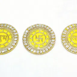 atharcon Decorative Plates with Hindu Symbols, Shubh-Labh-Swastik – Set of 3 Toran-picture-12