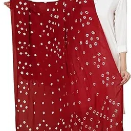 khodiyarbadhani Cotton Blend Striped Red Women Dupatta-picture-30