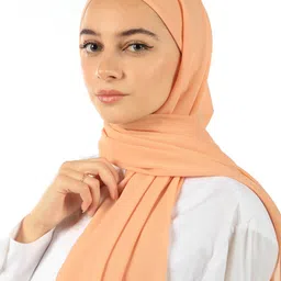 aedo pedo Solid Georgette Women Beige Scarf-picture-22