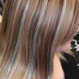 myynti Silver Tinsel Extensions Strands, Sparkling Shiny (pack of 1 color) Hair Extension image 3