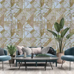 fokrim 300 cm Gold Marble Cube 40*300 Self Adhesive Sticker image 5