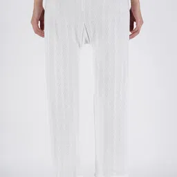 crown king garments Women Relaxed White Wool Trousers image 2