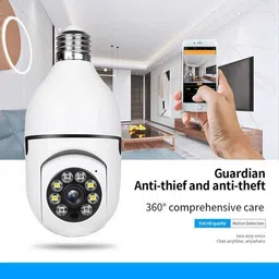 Inext Wi-Fi CCTV Camera Wireless Bulb Shape PTZ V380 Pro | Indoor 360° Spy Camera Security Camera image 3