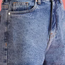 globus Dyed/Washed Women Denim Blue Denim Shorts image 4