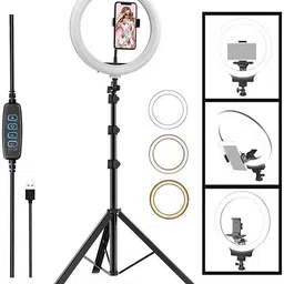 Treadmill Ring Light 10" with Tripod Stand for Video Shooting Professional Studio Ring Flash image 2