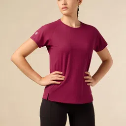 cult Women Solid Round Neck Polyester Pink T-Shirt-picture-14