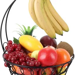 prime krafts Modern Fruit Storage Basket Bowl with Detachable Banana Hanger, Iron Fruit & Vegetable Basket-picture-18
