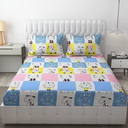 blenzza deco 180 TC Polycotton Double Printed Flat Bedsheet-picture-36