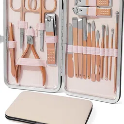 18 In 1 Stainless Steel Luxury Manicure Grooming Kit Professional Nail Cutter-image-45