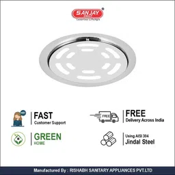 sanjay chilly Floor Stainless Steel Push Down Strainer image 5