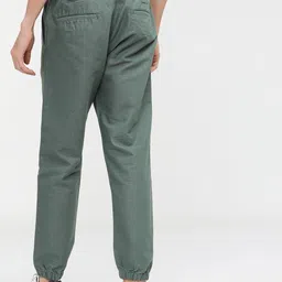 ketch Men Tapered Light Green Cotton Blend Trousers image 2