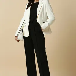 allen solly Women Solid Single Breasted Formal Blazer image 2
