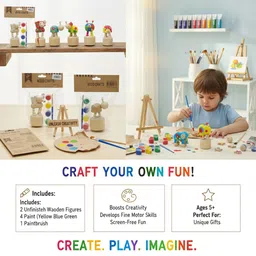 bolt bee Unfinished Fun: Customizable Wooden Toy Kit for kids and return gift set of 2 image 3