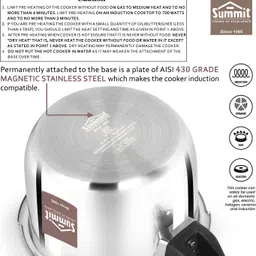 summit Desire Stainless Steel Outer Lid Pressure Cooker 3L 3 L Induction Bottom Pressure Cooker image 2