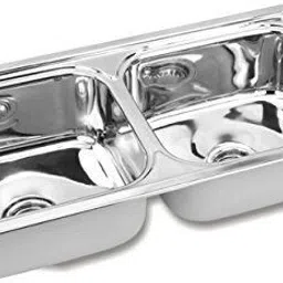 Glossy Including Sink Coupling/Bowl Connector and Waste pipe 45 X 20 X 9 inches Double Bowl Stainless Steel Sink, Grade 304 with coupling Vessel Sink-image-28