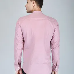 fubar Men Slim Fit Solid Mandarin Collar Casual Shirt image 4