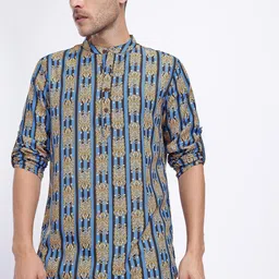 anouk rustic Men Printed Polyester Straight Kurta-picture-11