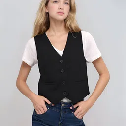 rocksy Solid Women Waistcoat-picture-27