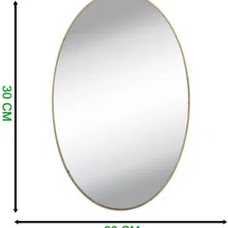 wolkwogg Oval Adhesive Wall Mirror Stickers, 20 x 30 cm, Plastic, Unbreakable Bathroom Mirror image 2