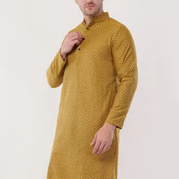 sypher boutique Pack of 2 Men Self Design Cotton Blend Straight Kurta image 3