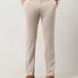 arrow Men Regular Fit Brown Polyester Trousers image 1