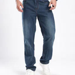 glitchez Men Straight Fit Mid Rise Blue Jeans image 5