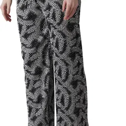 rmg fashion Women Relaxed Black Lycra Blend Trousers image 3
