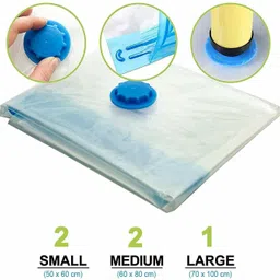 zx Vacuum Storage Reusable Ziplock Smart Space Saver Bags Miscellaneous Storage Vacuum Bags image 3