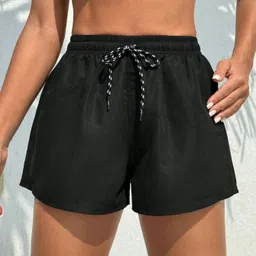 pravaha Solid Women Black Regular Shorts-picture-24