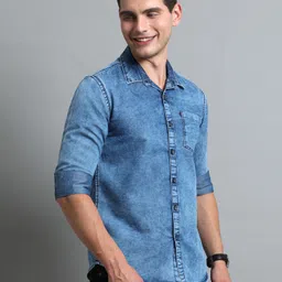 regrowth Men Regular Fit Washed Casual Shirt image 3