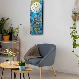 olive tree Multicolour Rectangle 24 Inches Wooden Wall Clock-picture-28