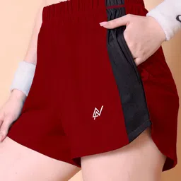 nexsus apparels Color Block Women Red Casual Shorts-picture-19