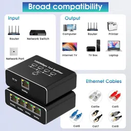 Verilux USB C Ethernet Splitter 4 Port High Speed LAN Adapter Wired Ethernet Lan Adapter compatible with Mac, Ubuntu, Windows image 4