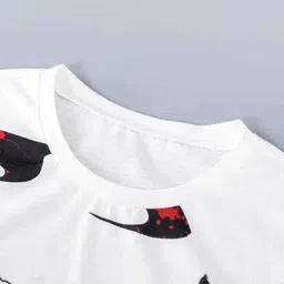 mcc Men Printed Round Neck Polycotton White, Red T-Shirt image 3