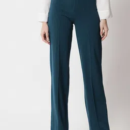 kotty Women Regular Fit Dark Green Viscose Rayon Trousers image 5