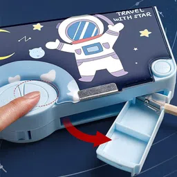 wemol Multifunctional Space Astronaut Pencil Case, Large Capacity Pencil Box unicorn Art Plastic Pencil Box image 5